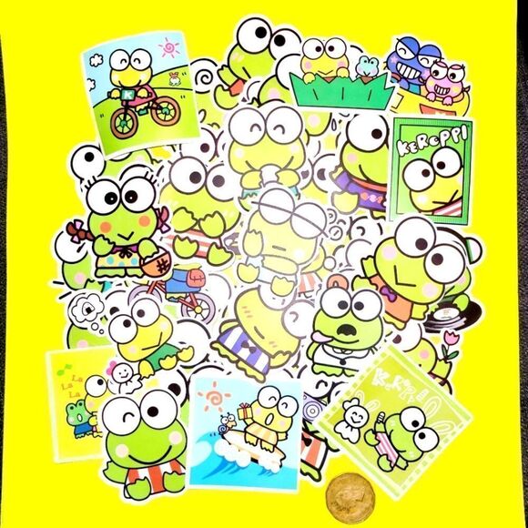 50pc Brand New Waterproof Sanrio Keroppi stickers - Picture 1 of 1